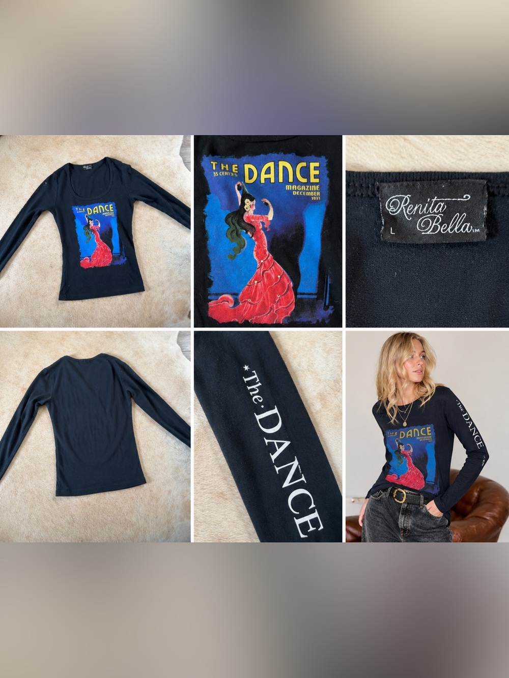 Renita Bella The DANCE Magazine Long Sleeve Tee
Vintage Y2K Graphic Black